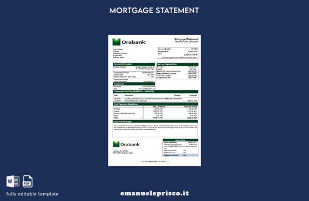 stile verificato Modello di dichiarazione dei mutui Niger Orabank Modello Word e